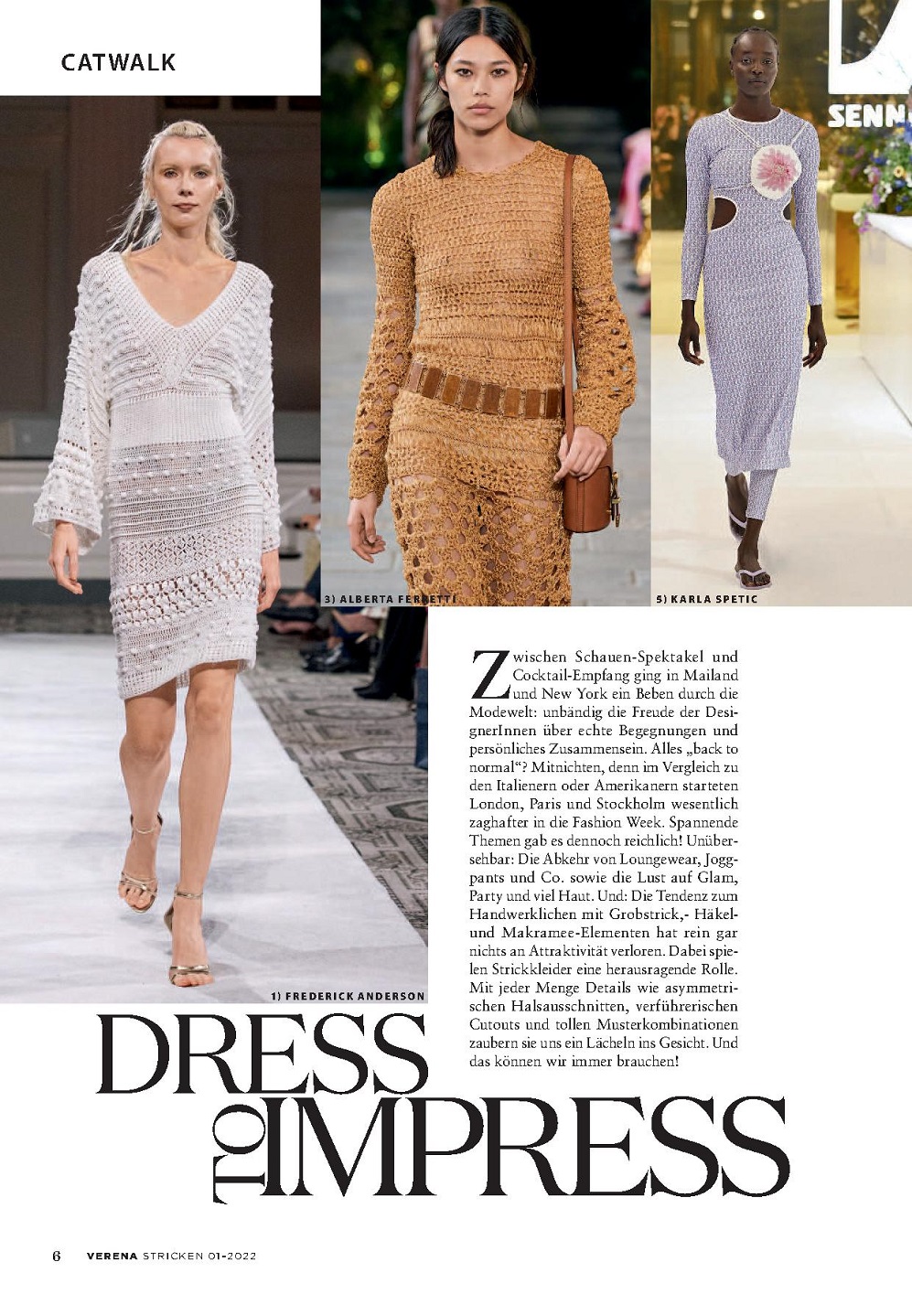 Стильные моделеи в журнале"Verena Stricktrends №1 2022"