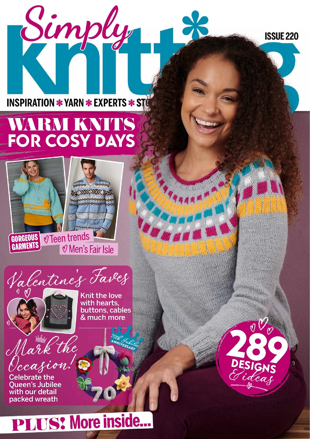 Вязаная одежда для взрослых и детей в журнале &quot;Simply Knitting №220 2022&quot;