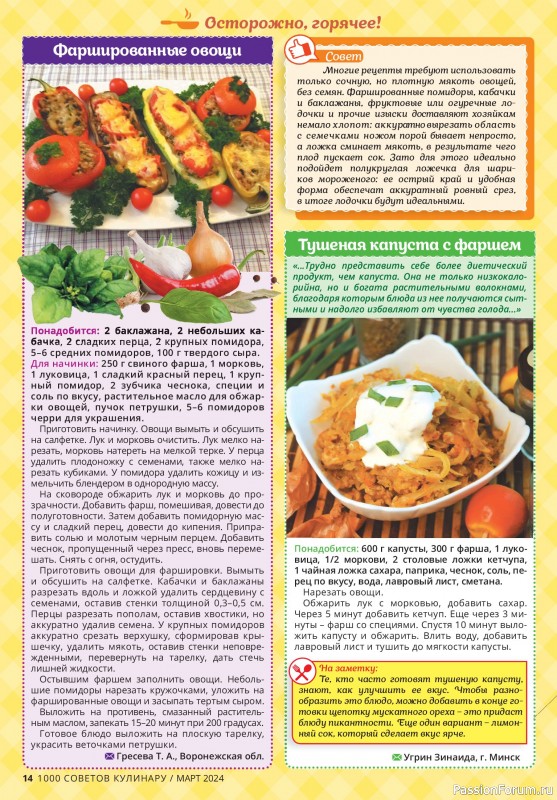 Коллекция кулинарных рецептов в журнале «1000 советов кулинару №3 2024»