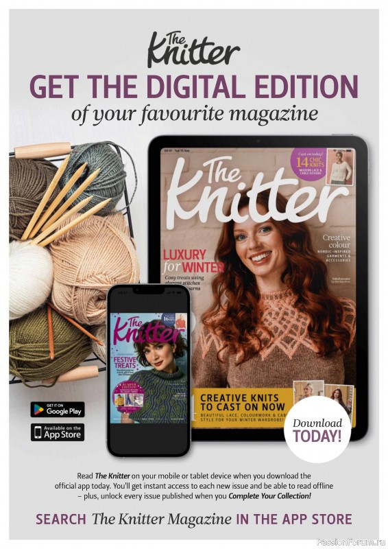 Вязаные проекты спицами в журнале «The Knitter №209 2024»
