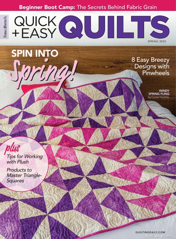 Коллекция проектов для рукодельниц в журнале &laquo;Quick+Easy Quilts - Spring 2025&raquo;