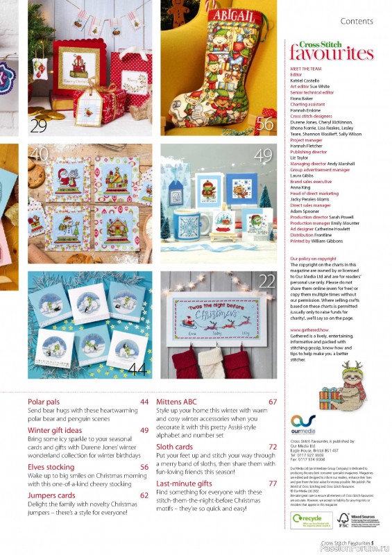 Коллекция вышивки в журнале «Cross Stitch Favourites - Christmas 2022»