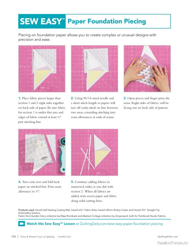 Коллекция проектов для рукодельниц в журнале «Fons & Porter’s Love Of Quilting - Summer 2025»