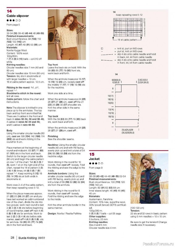 Вязаные модели спицами в журнале «Вurda Knitting №9 2022»