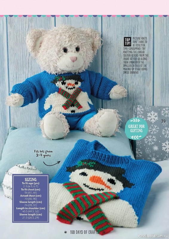 Вязаные проекты спицами в журнале «100 Days of Christmas Knits №26 2023»