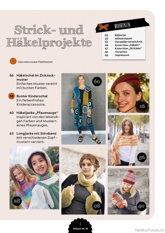 Вязаные проекты в журнале «Mutzen Schals & Co №10 2023»
