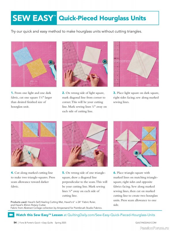 Коллекция проектов для рукодельниц в журнале «Quick+Easy Quilts - Spring 2025»
