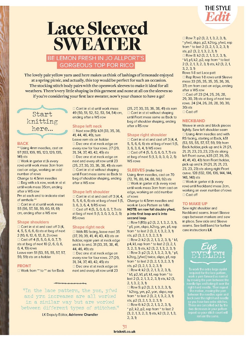 Вязаные модели спицами в журнале &quot;Let&#039;s Knit №181 2022&quot;.