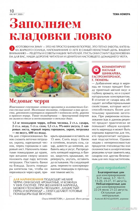 Коллекция кулинарных рецептов в журнале «Наша кухня №7 2025»