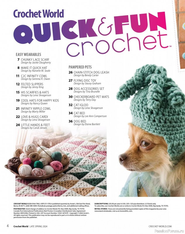 Вязаные проекты крючком в журнале «Crochet World Specials - Late Spring 2024»