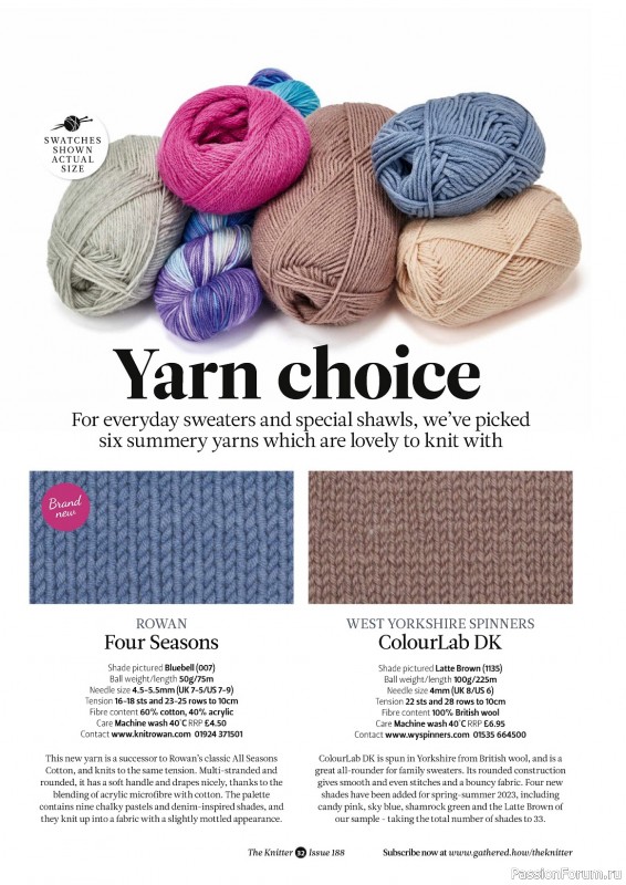 Вязаные проекты спицами в журнале «The Knitter №188 2023»