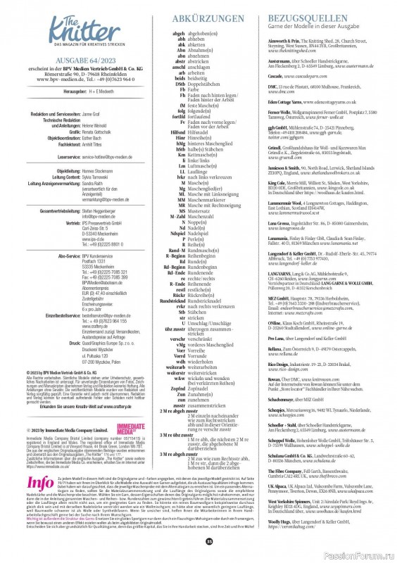 Вязаные проекты спицами в журнале «The Knitter Germany №64 2023»