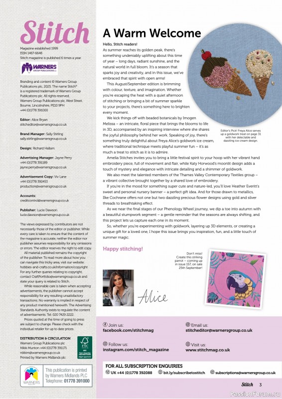Коллекция проектов для рукодельниц в журнале «Stitch Magazine №156 2025»