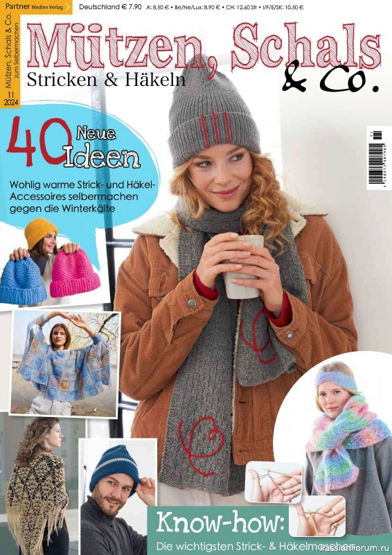 Вязаные модели в журнале &laquo;Mutzen, Schals &amp; Co. №11 2024&raquo;