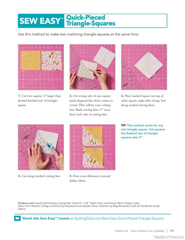 Коллекция проектов для рукодельниц в журнале «Fons & Porter’s Love Of Quilting - Summer 2025»