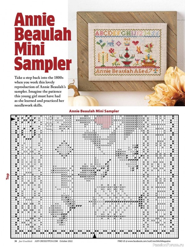 Коллекция вышивки в журнале «Just CrossStitch - October 2022»