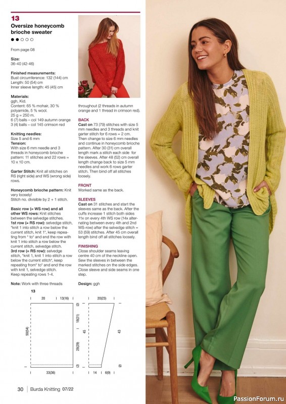 Вязаные модели в журнале «Burda Knitting №7 2022»