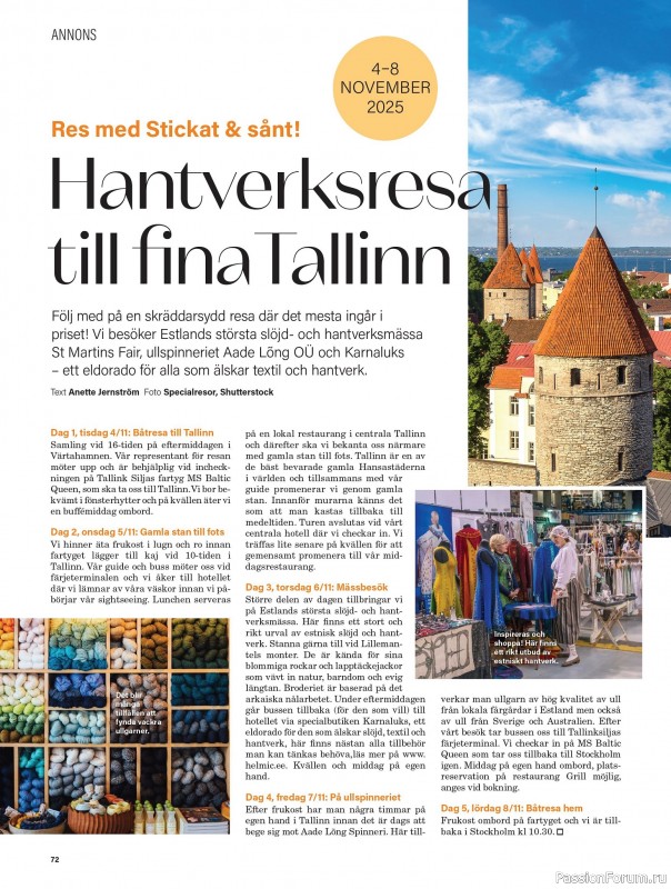 Коллекция проектов для рукодельниц в журнале «Stickat & Sant - Virka! Specialtidning - Juli 2025»