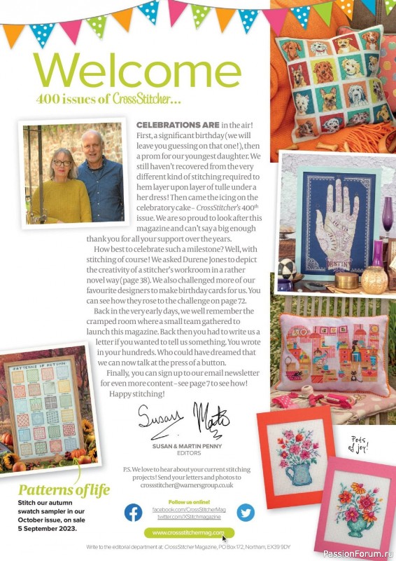 Коллекция вышивки в журнале «CrossStitcher №400 2023»