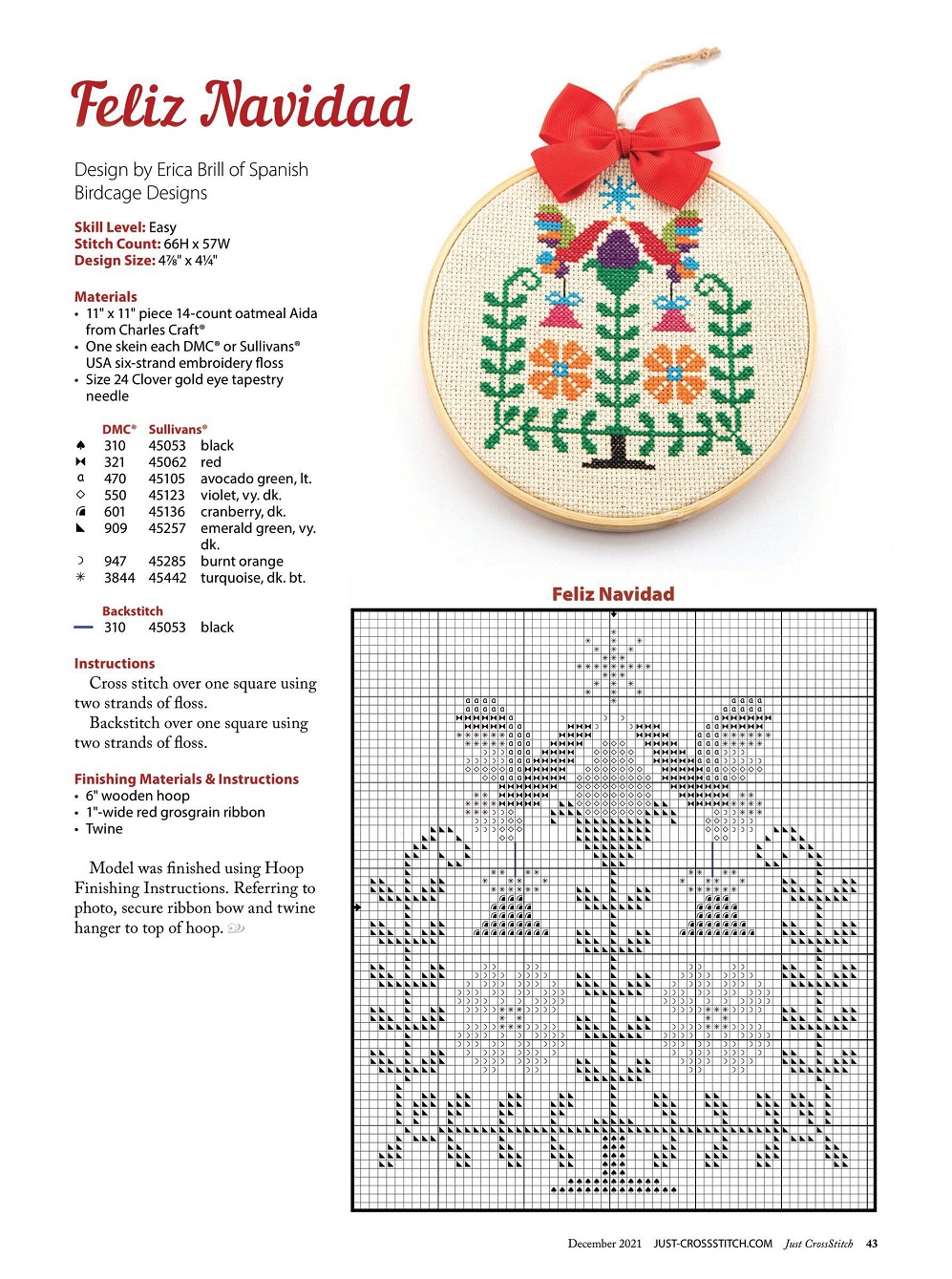 Журнал "Just CrossStitch - December" 2021