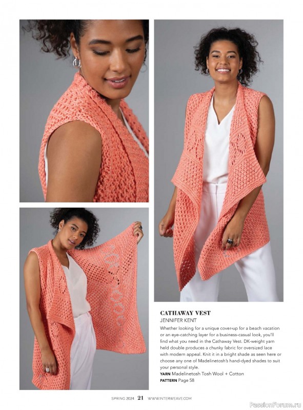 Вязаные модели в журнале «Interweave Knits - Spring 2024»