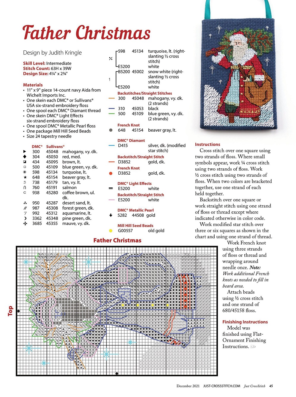 Журнал "Just CrossStitch - December" 2021