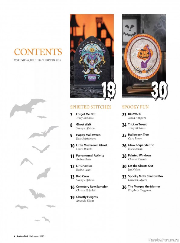 Коллекция вышивки в журнале «Just CrossStitch - Halloween 2025»