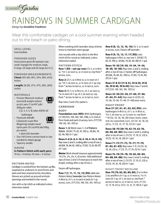 Вязаные проекты крючком в журнале «Crochet World – Summer 2024»