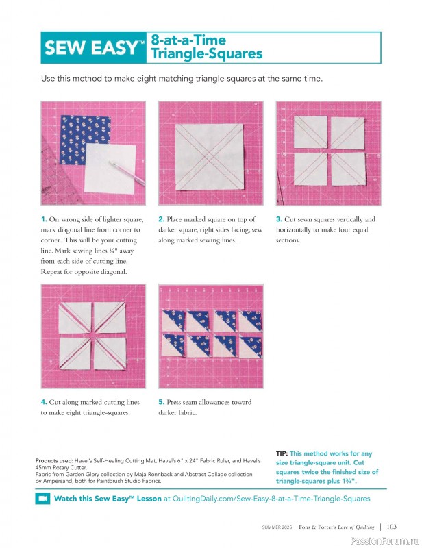 Коллекция проектов для рукодельниц в журнале «Fons & Porter’s Love Of Quilting - Summer 2025»