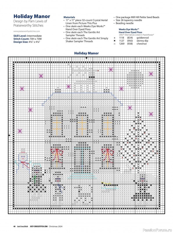 Коллекция вышивки в журнале «Just Cross Stitch - Christmas 2024»