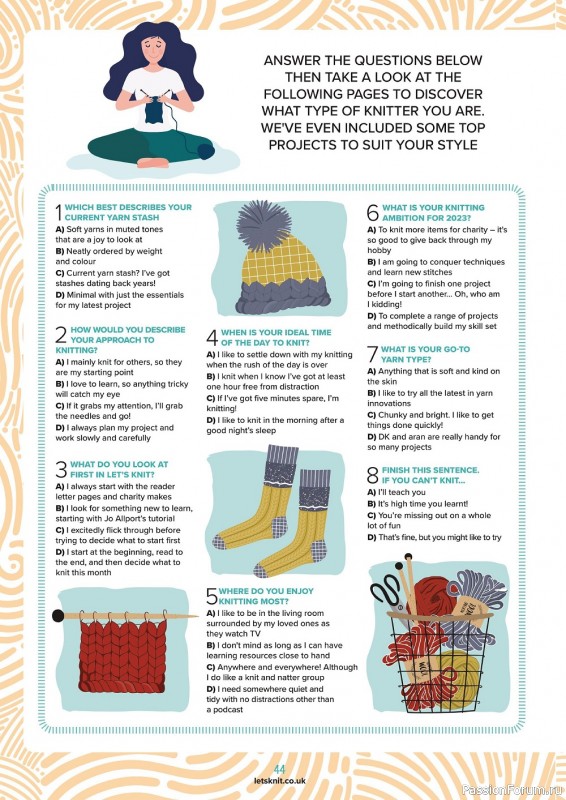 Вязаные проекты спицами в журнале «Let's Knit №193 2023»