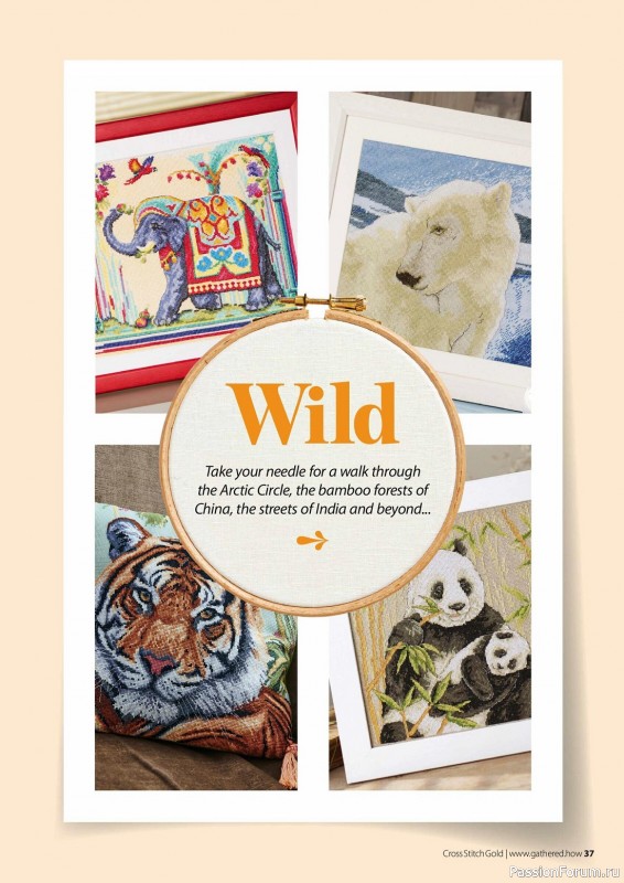 Коллекция вышивки в журнале «Cross Stitch Gold - Animal Collection 2023»