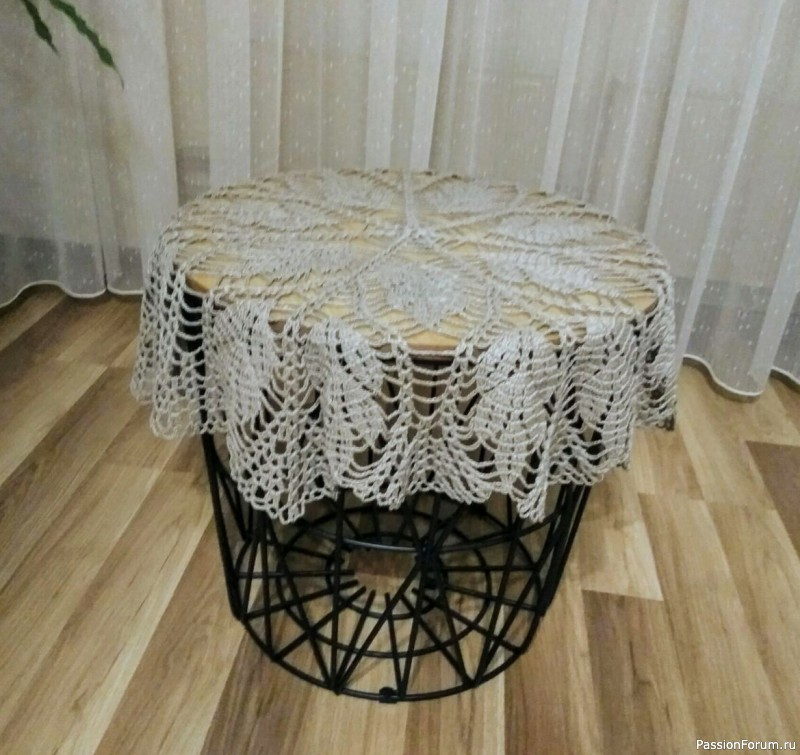 Большая круглая салфетка крючком
