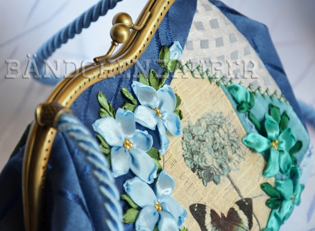 Сумочки "Голубая гортензия" и "Рыжая красавица" в технике "crazy quilt"