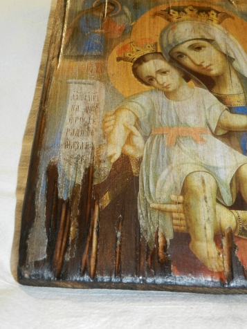 Складень. Икона Пресвятой Богородицы и Иисус Христос в терновом венце.
