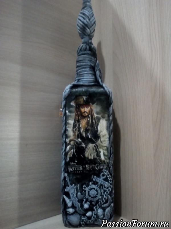 Бутылочка &quot;Морская&quot;. Декупаж