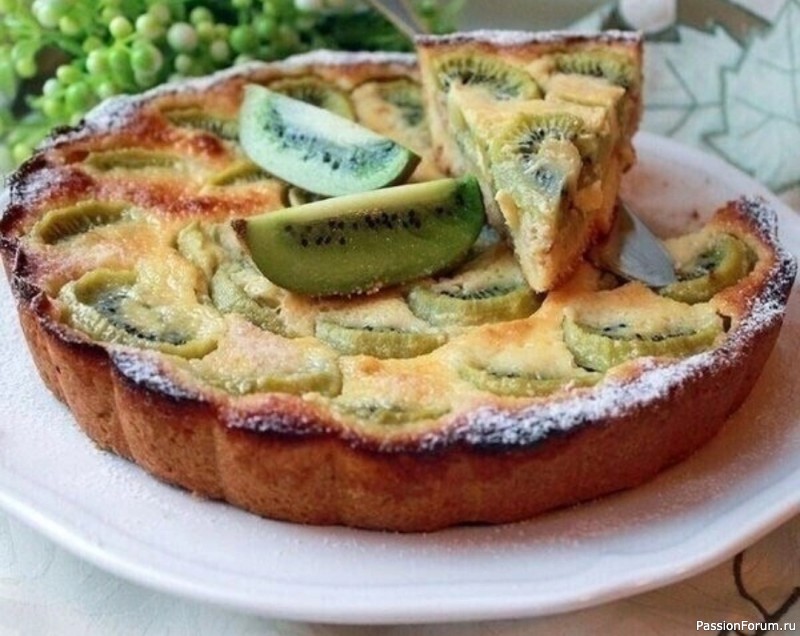 Творожная запеканка с киви и бананом