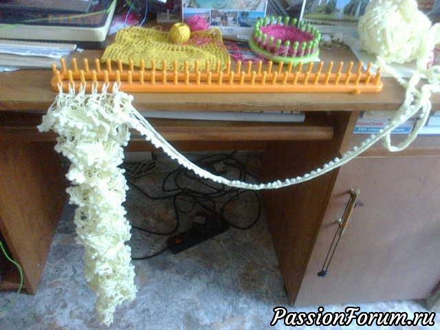 Шарф из ленточно-сетчатой пряжи!