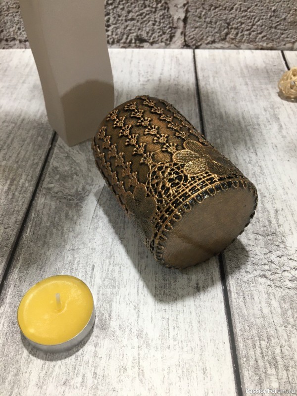 Подсвечник для чайной свечи серия "Кружево"