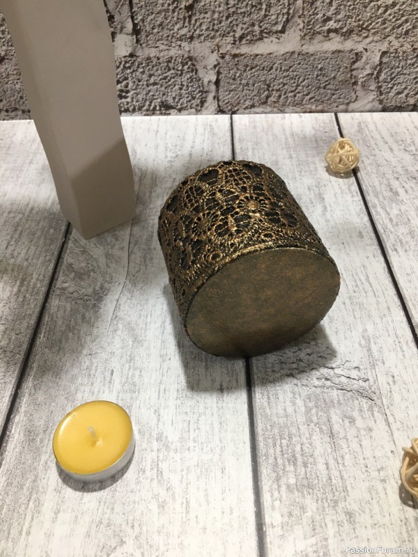 Подсвечник для чайной свечи серия "Кружево"