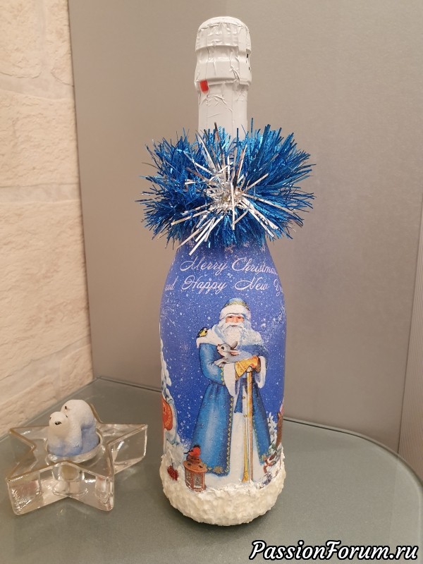 Декор бутылок с шампанским.