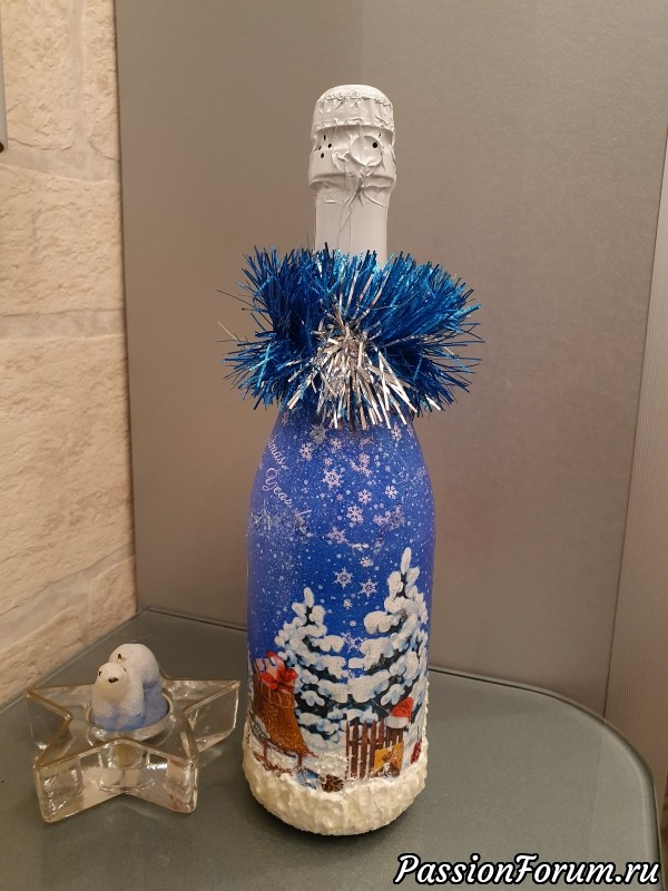 Декор бутылок с шампанским.