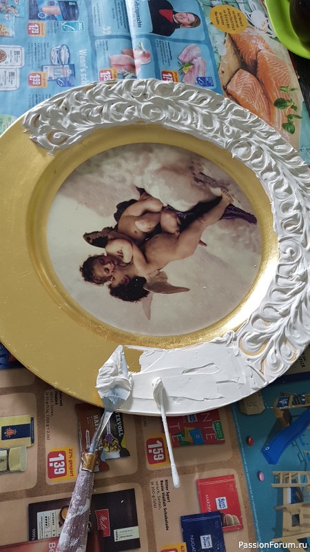 Декор тарелочки и рамки. &quot;Ангелочки&quot;