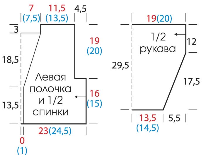 Короткий жакет в полоску крючком и спицами.