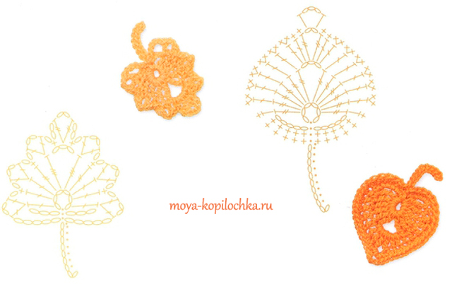 Цветочки и листочки крючком для ирландского кружева и не только.