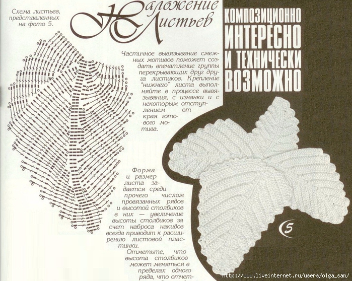 Ещё немного листьев для ирландского кружева и аксессуаров крючком. Часть 2.