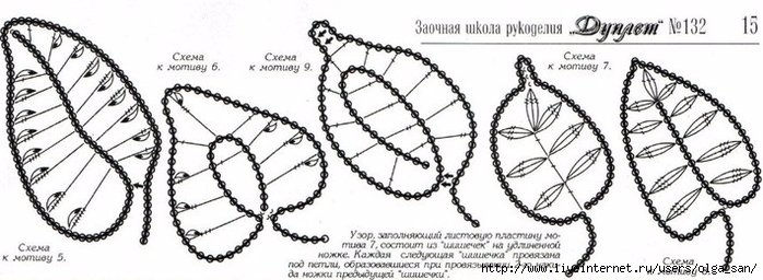 Ещё немного листьев для ирландского кружева и аксессуаров крючком. Часть 2.