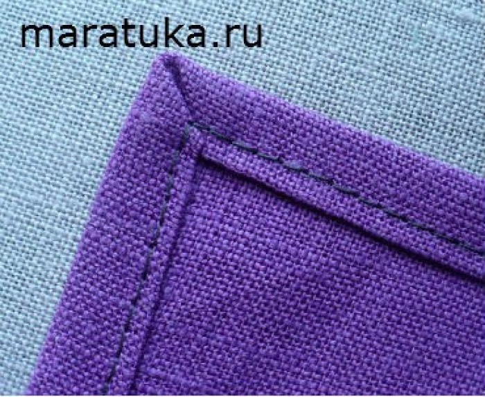 ОБРАБОТКА ПРЯМОГО УГЛА СРЕЗОВ ТКАНИ