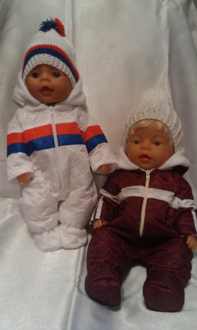 Зимний комбенизон+вязаная шапка для baby born