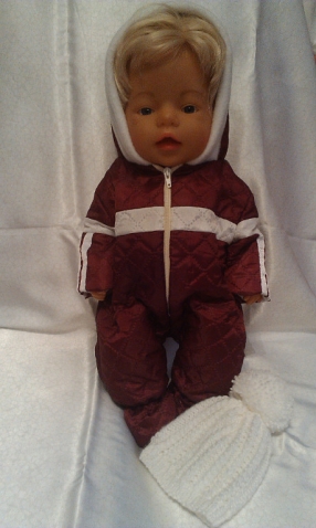 Зимний комбенизон+вязаная шапка для baby born